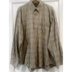 Barbour Men’s XL The Country Shirt Multicolor Plaid Corduroy Accent Cuff/Collar